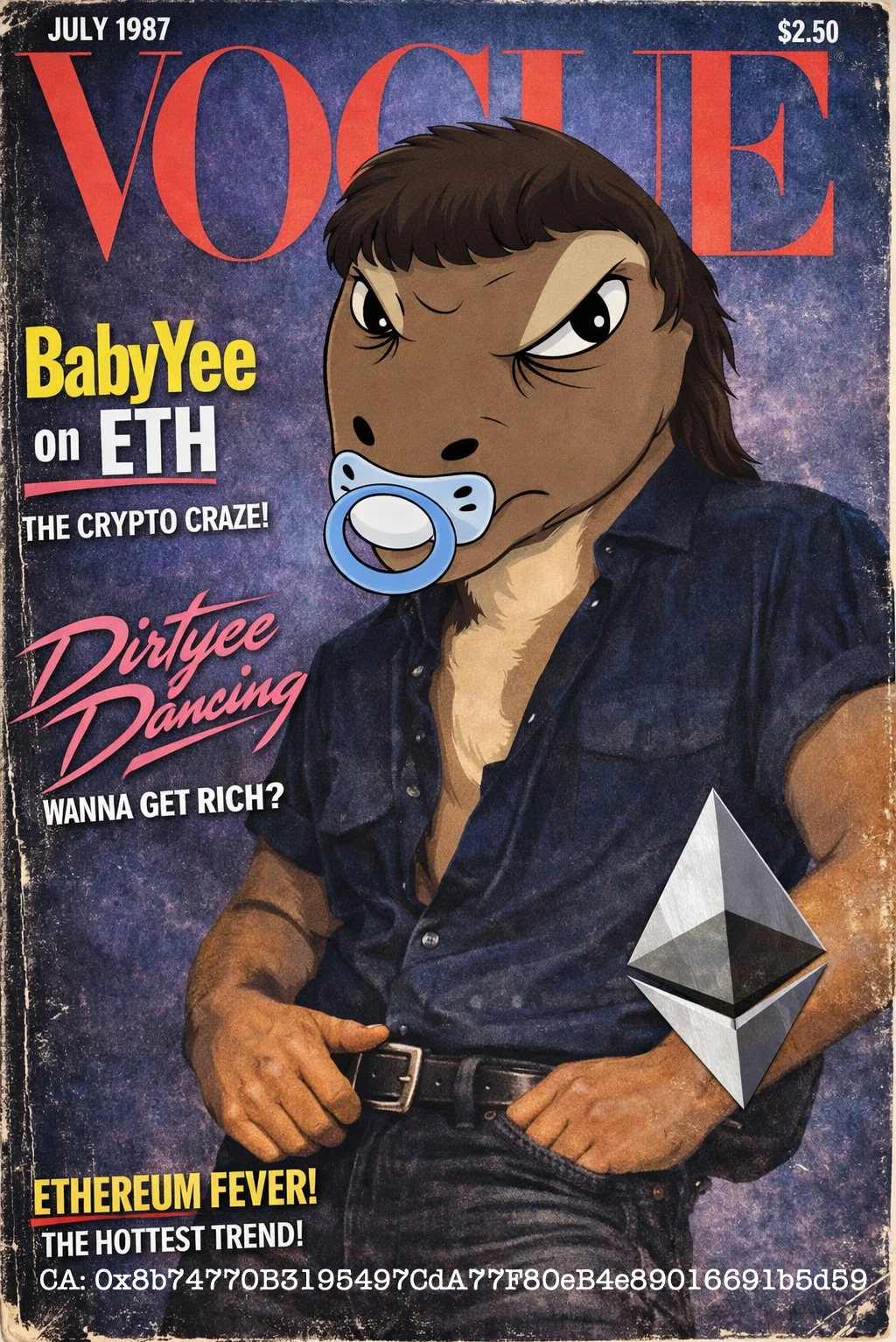 Dirtyee Dancing — BabyYee on ETH retro VOGUE cover, July 1987